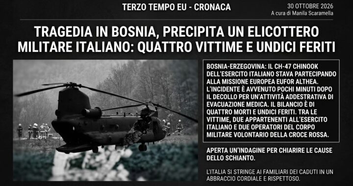 BOSNIA, PRECIPITA UN CH-47 CHINOOK ITALIANO: QUATTRO MORTI E UNDICI FERITI. L’ITALIA PIANGE I SUOI CADUTI