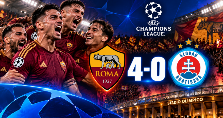 Roma show all’Olimpico, Slovan Bratislava travolto 4-0